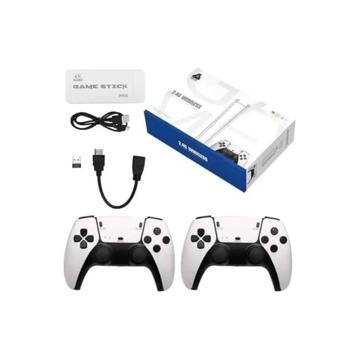 Çift Oyun Kollu 4K HD Ekran Nostaljik 20.000 Oyunlu Beyaz Game Stick