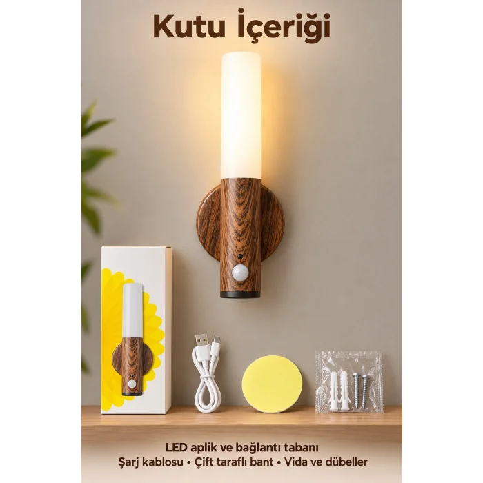 Çift Taraflı Bantlı Şarjlı LED Duvar Lambası