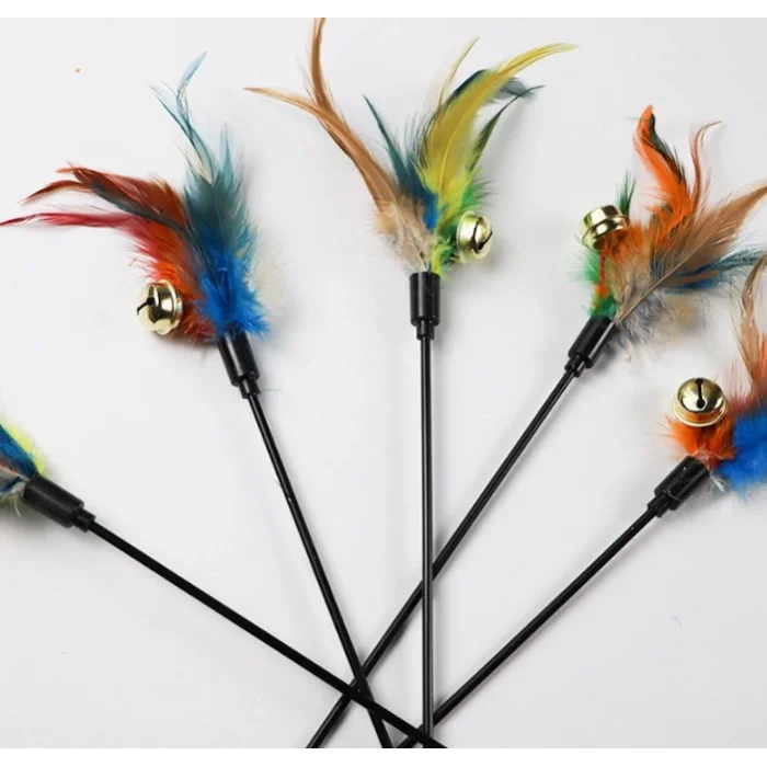 Çıngıraklı Tüylü Kedi Oyun Çubuğu (5047)