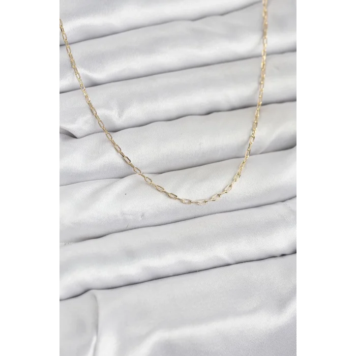 CM 14K Gold Renk Ataç Zincir Model 60 cm Kadın Kolye