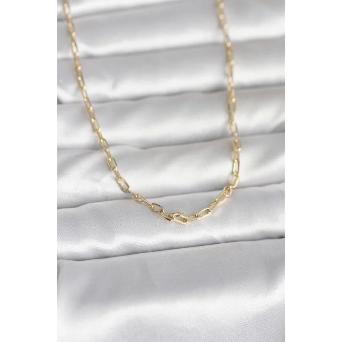 CM 14K Gold Renk Ataç Zincir Model 60 cm Kadın Kolye