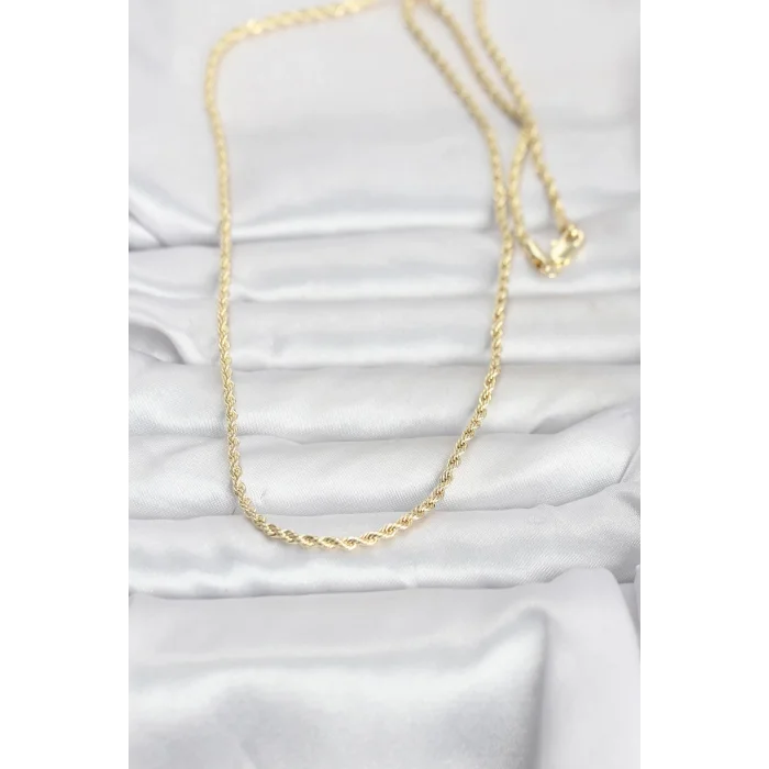 CM 14K Gold Renk Burgu Model Zincirli 60 cm Kadın Kolye