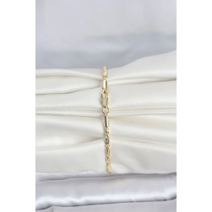 CM 14K Gold Renk Burgu Zincirli Model Kadın Bileklik