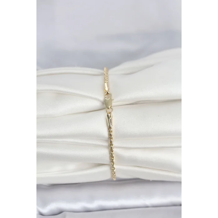 CM 14K Gold Renk Burgulu Zincir Model Kadın Bileklik