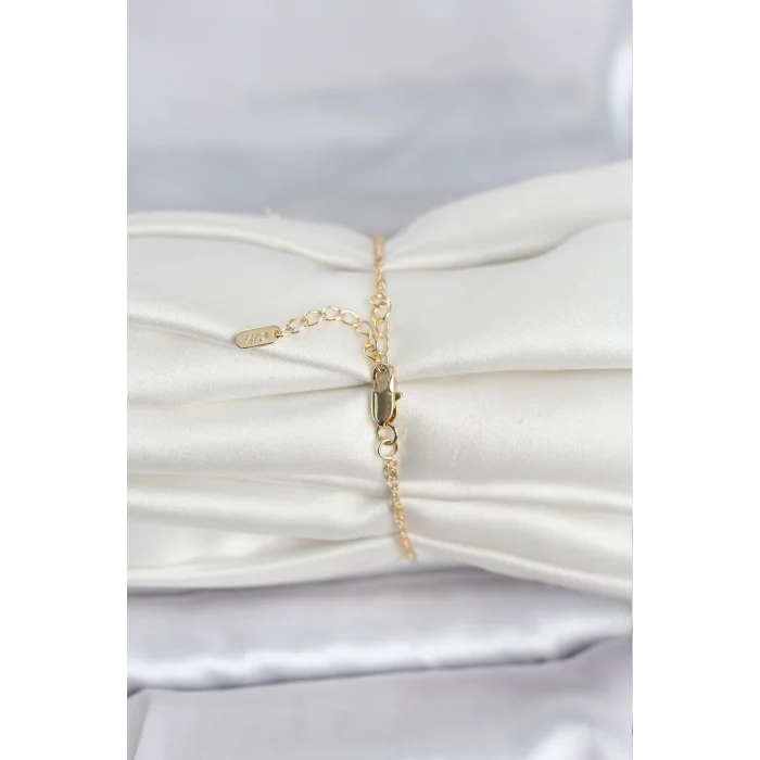 CM 14K Gold Renk Ezme Burgu Zincir Model Kadın Bileklik