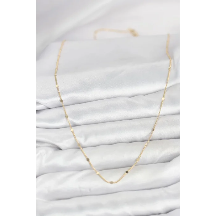 CM 14K Gold Renk Ezme Pul Model 60 cm Kadın Kolye