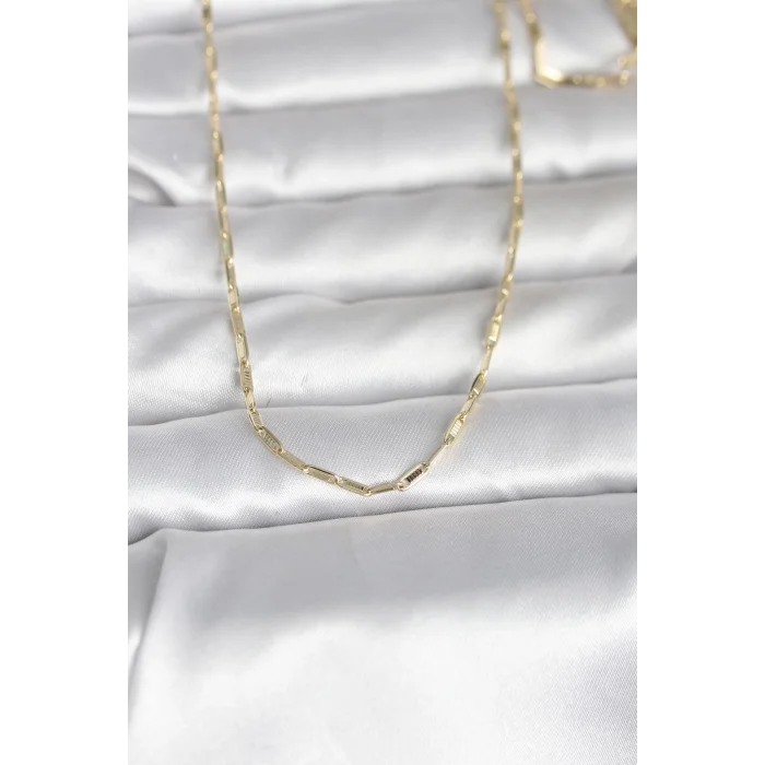 CM 14K Gold Renk İnce Ataç Zincir Model 60 cm Kadın Kolye