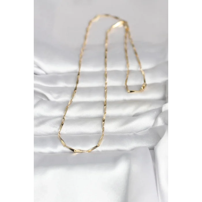 CM 14K Gold Renk Kesme Çubuk Zincirli Model 60 cm Kadın Kolye