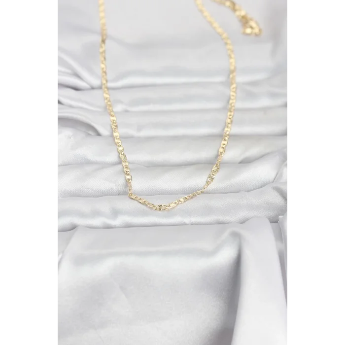 CM 14K Gold Renk Lazer Zincirli Model 60 cm Kadın Kolye