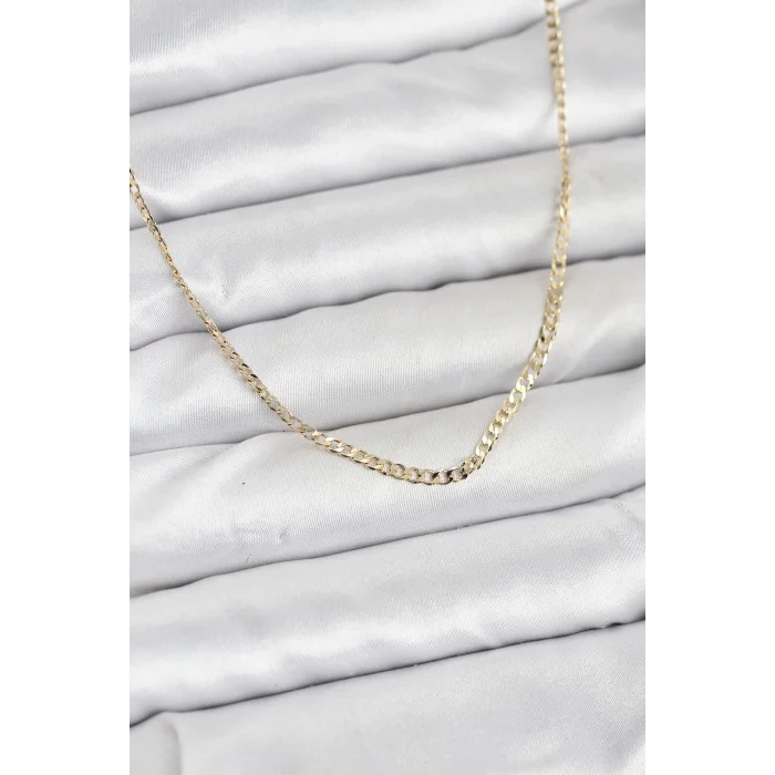 CM 14K Gold Renk Pirinç Zincir Model Kadın Kolye