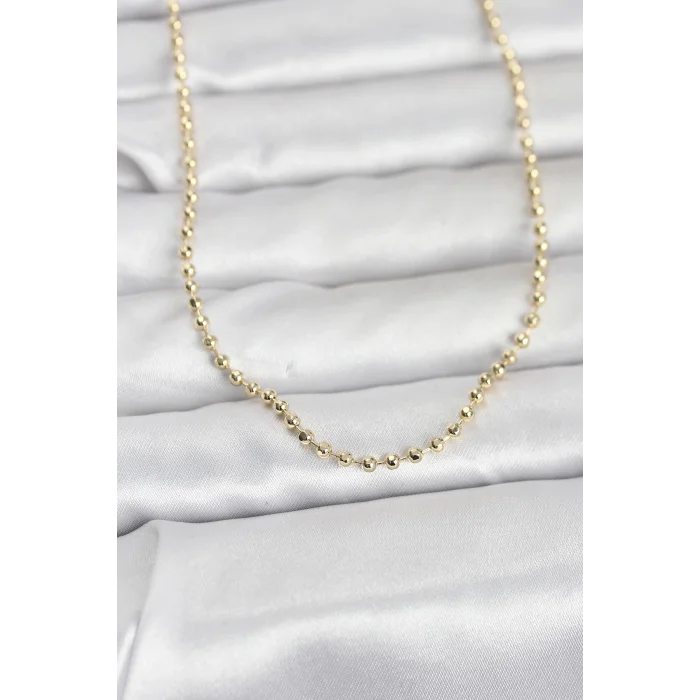 CM 14K Gold Renk Top Zincirli Model 60 cm Kadın Kolye