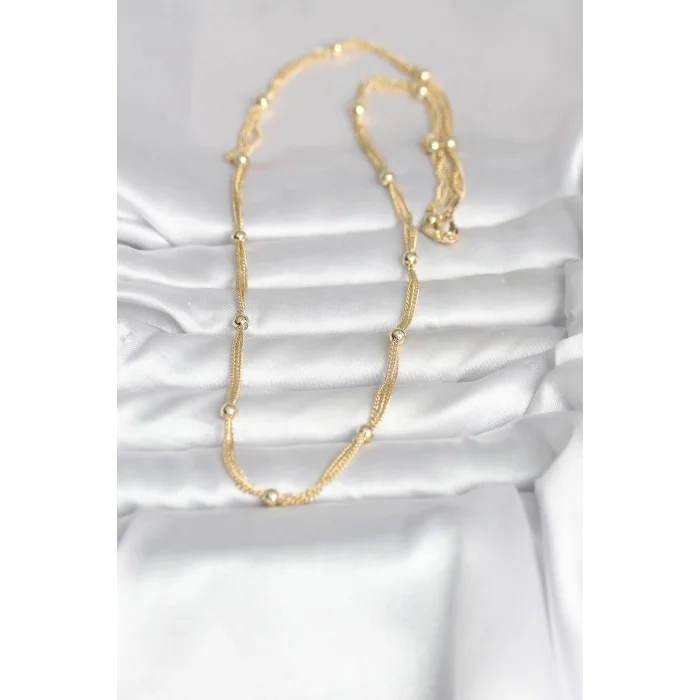 CM 14K Gold Renk Topçuk Model 60 cm Kadın Kolye