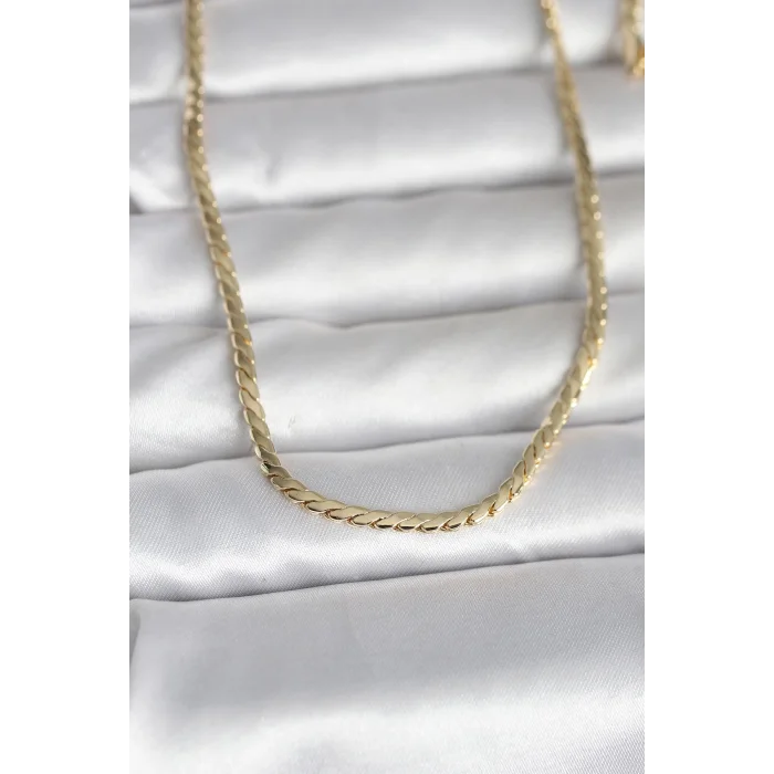 CM 14K Gold Renk Yassı Model 60 cm Kadın Kolye