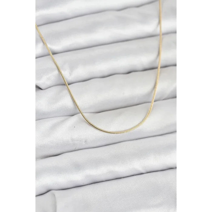 CM 14K Gold Renk Yılan Zincir Model Kadın Kolye