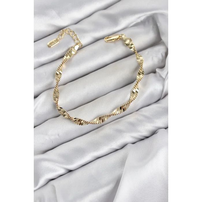 CM Burgu İtalyan Zincir Model Gold Renk Pirinç Kadın Bileklik