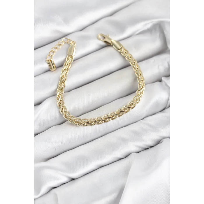 CM Singapur Zincir Model Gold Renk Pirinç Kadın Bileklik