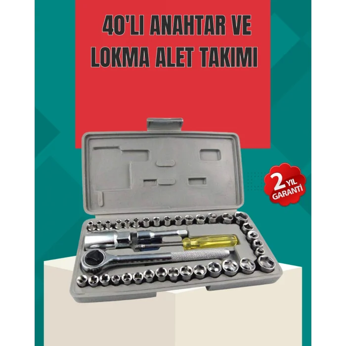 Çok Amaçlı 40 Parça Lokma Anahtar Takımı Korozyona Dayanıklı Çelik
