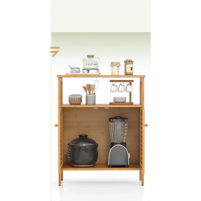 ÇOK AMAÇLI DOLAP AHŞAP BAMBU ORGANİZER RAFLI 66X33X85CM (5047)