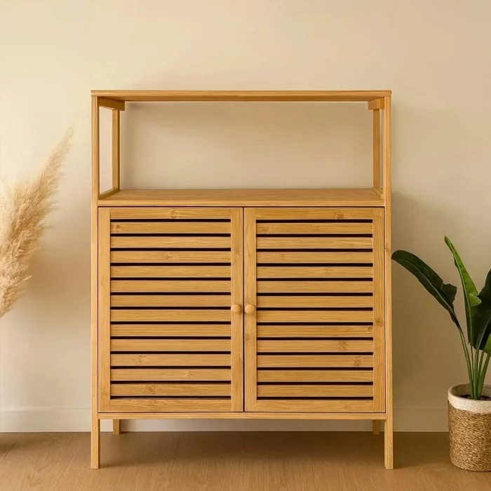 ÇOK AMAÇLI DOLAP AHŞAP BAMBU ORGANİZER RAFLI 66X33X85CM (5047)