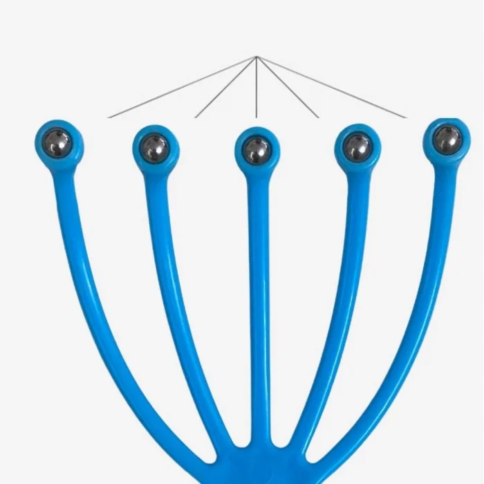 Çok Fonksiyonlu 5 Uçlu Bilyeli Baş Boyun Bacak Kol Masaj Alet Rahatlatıcı Kafa Masaj Aparatı (5047)