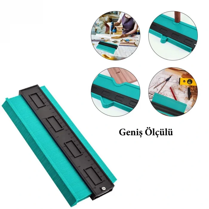 Çok Fonksiyonlu Plastik Kontur Ölçüm Cihazı Ahşap Fayans Şekillendirme Kalıbı- 12 CM (5047)