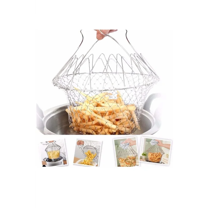 Çok Fonksiyonlu Pratik Süzgeç Katlanır - Kızartma Haşlama Aparatı -Chef Basket