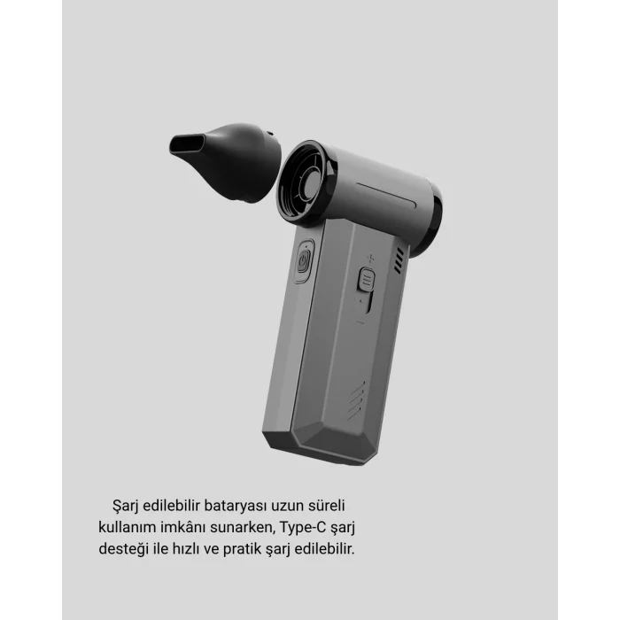 Çok Fonksiyonlu Şarjlı Hava Üfleme ve Vakum Makinesi