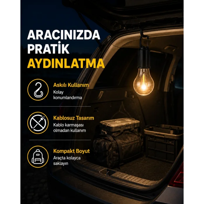 Çok Yönlü Asma Kancalı Kamp Işığı