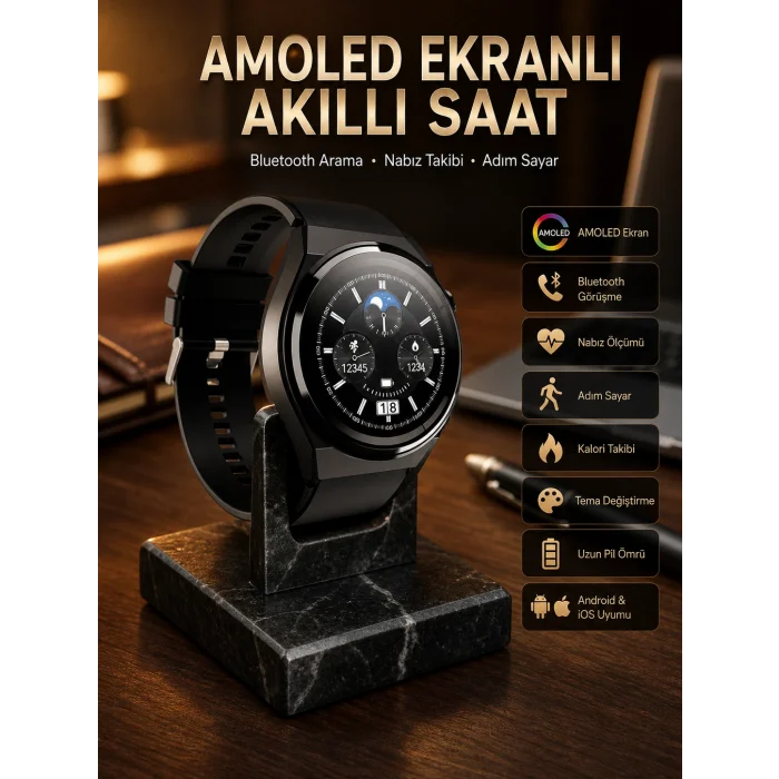 Çoklu Kordon Hediyeli Akıllı Saat Çağrı Cevaplama Müzik Dinleme Dokunmatik Ekran