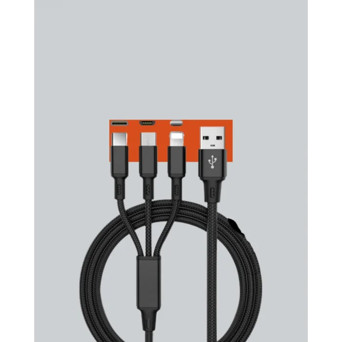 Çoklu USB Şarj Kablosu – 1,2m Hızlı Şarj, 3A Güçlü Akım