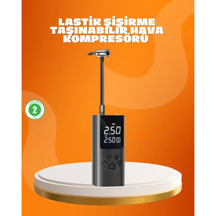 Çoklu Valf Adaptörlü Dijital Hava Pompası
