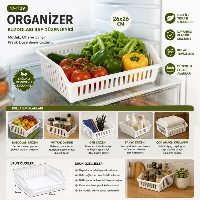 COMPILE - PLASTİK ÇOK AMAÇLI ORGANİZER 26X26CM (5047)