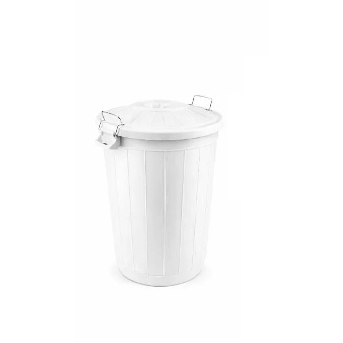 Çöp Kovası 70 Lt Plastik Çöp Kovası Kapaklı Büyük Boy Çöp Bidonu Dayanıklı Çöp Kovası - Pembe