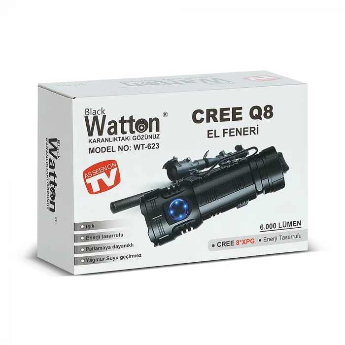 Cree Q8- XQG 8+1 Led Şarjlı El Feneri WT-623