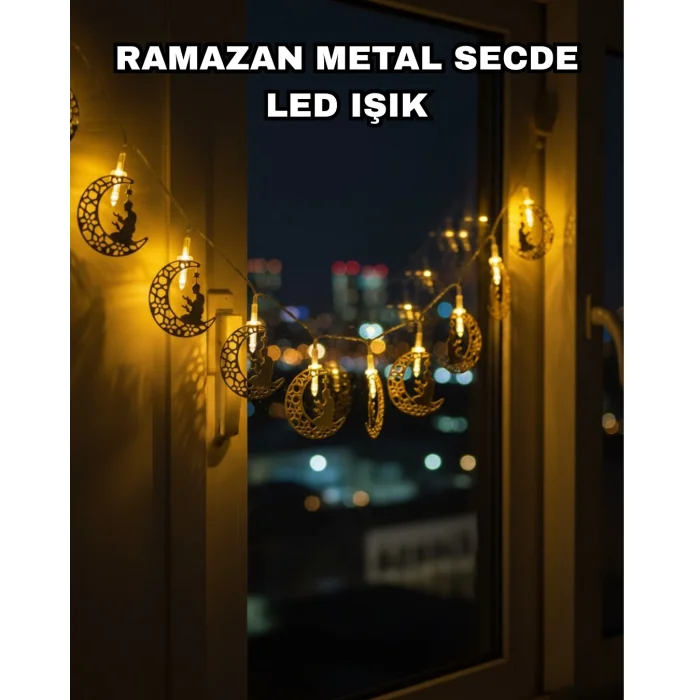 Dekoratif Ramazan Ay Işığı Secde Eden Adam Figürlü