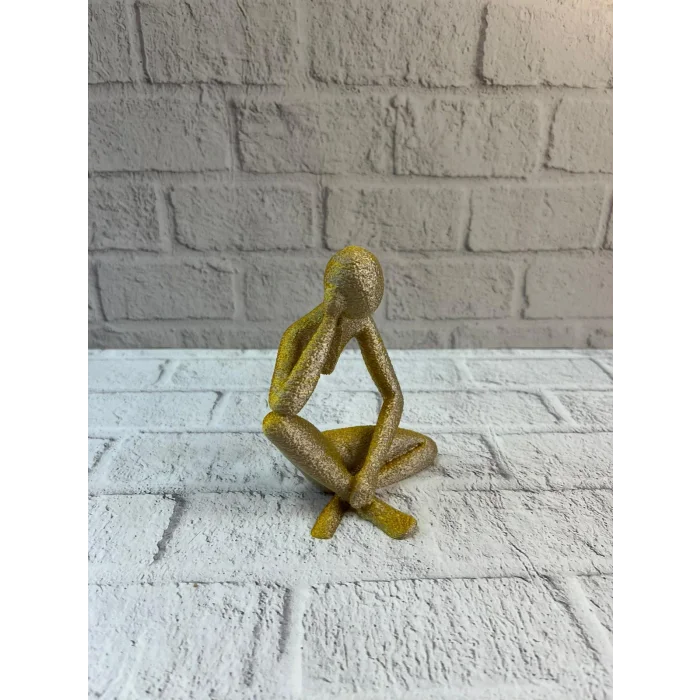 Dekoratif Sarı İnsan Figürü Modern Masa ve Raf Süsü