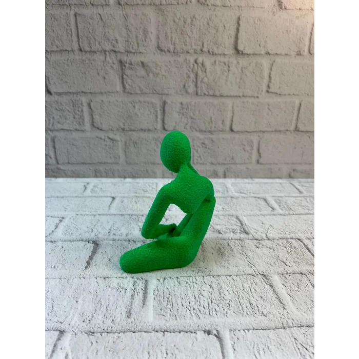 Dekoratif Yeşil İnsan Figürü Modern Masa ve Raf Süsü