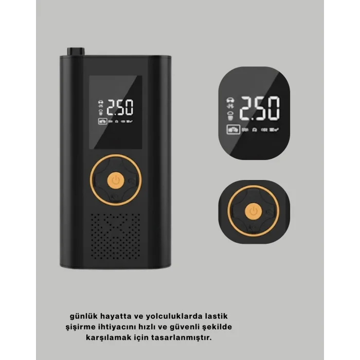 Dijital Göstergeli Taşınabilir Hava Kompresörü Güçlü Şişirme Performansı