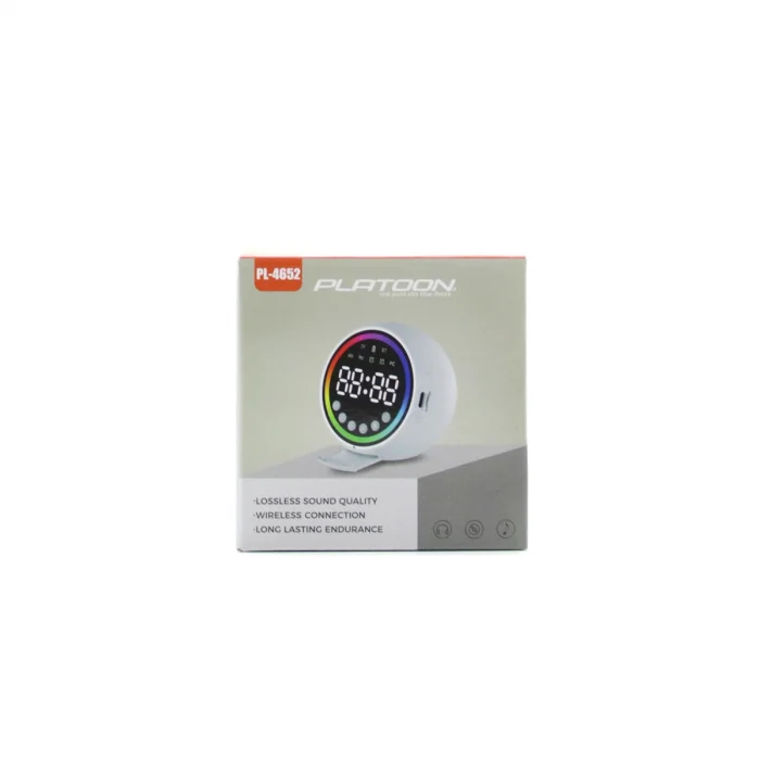 DİJİTAL SAAT - BLUETOOTH WİRELESS MİNİ HOPARLÖR SPEAKER USB ŞARJLI - IŞIKLI 5W PL-4652 (5047)