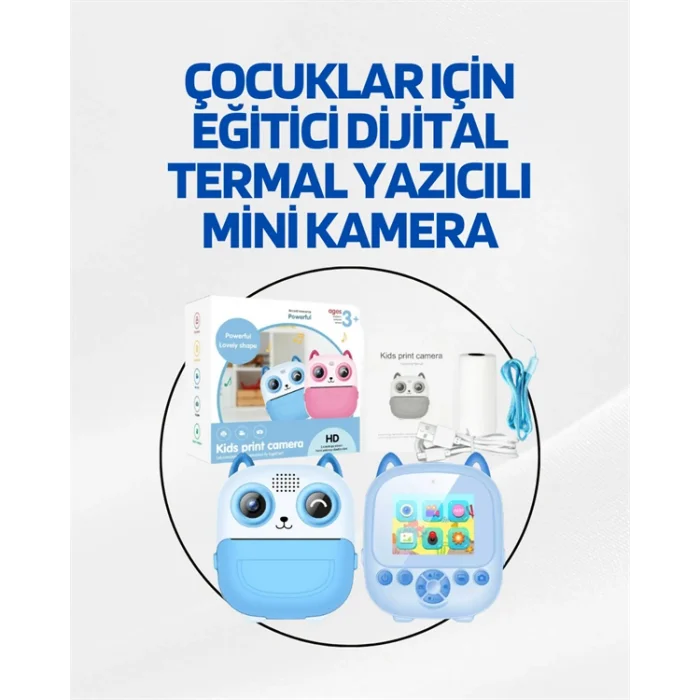 Dijital Termal Yazıcılı Mini Kamera – HD Video & Anında Fotoğraf Çıktısı