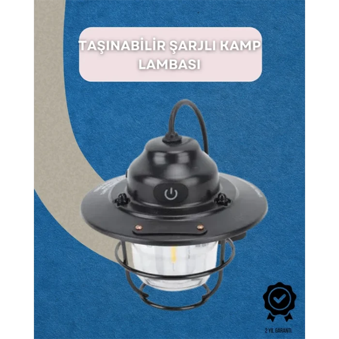 Dış Mekan İçin Şık LED Fener – 4400mAh Pil, IPX4 Su Geçirmez, Asılabilir