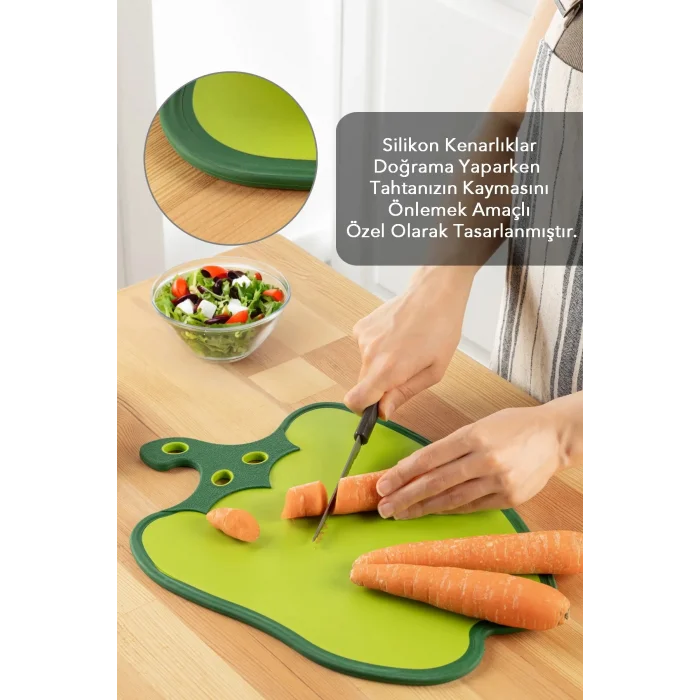 Dolma Biber Figürlü Kaydırmaz Kesme Tahtası Doğrama Panosu