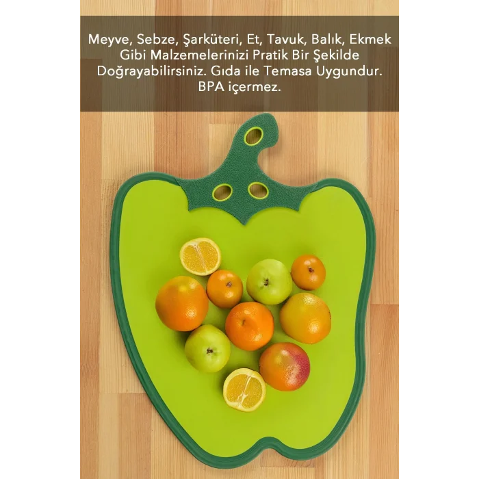 Dolma Biber Figürlü Kaydırmaz Kesme Tahtası Doğrama Panosu