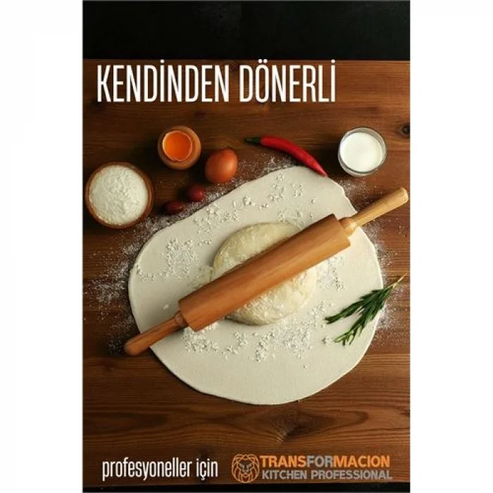 Dönerli Ahşap Merdane Hamur Açma Merdanesi - Mutfak Merdanesi 721902