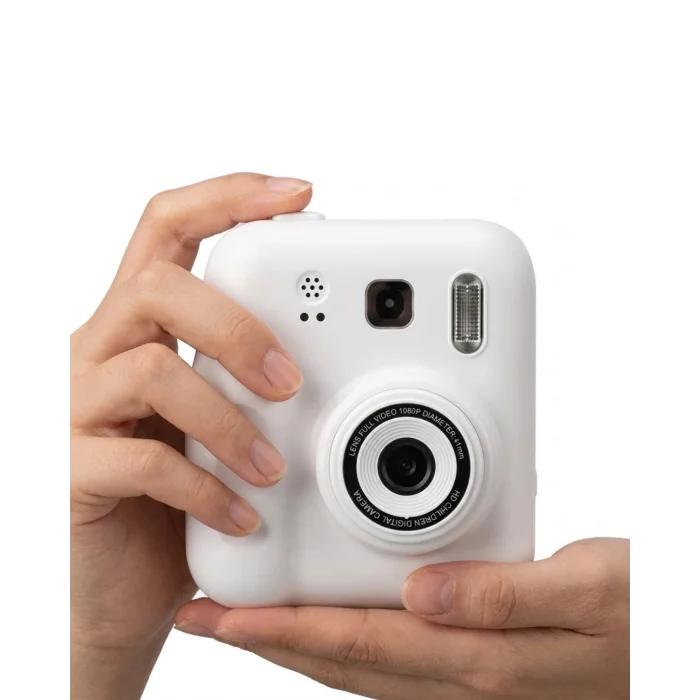 Eğlenceli Baskılı Çocuk Fotoğraf Makinesi Video Çekim 4 Rulo Kağıt 5 Kalem Set