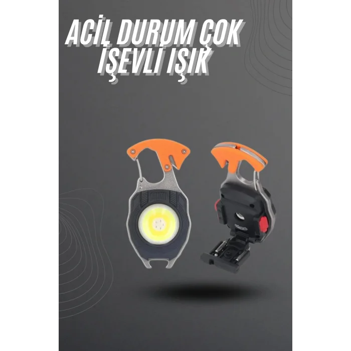 El Feneri LED Anahtarlık Çok Fonksiyonlu Mini Çakmak Özellikli