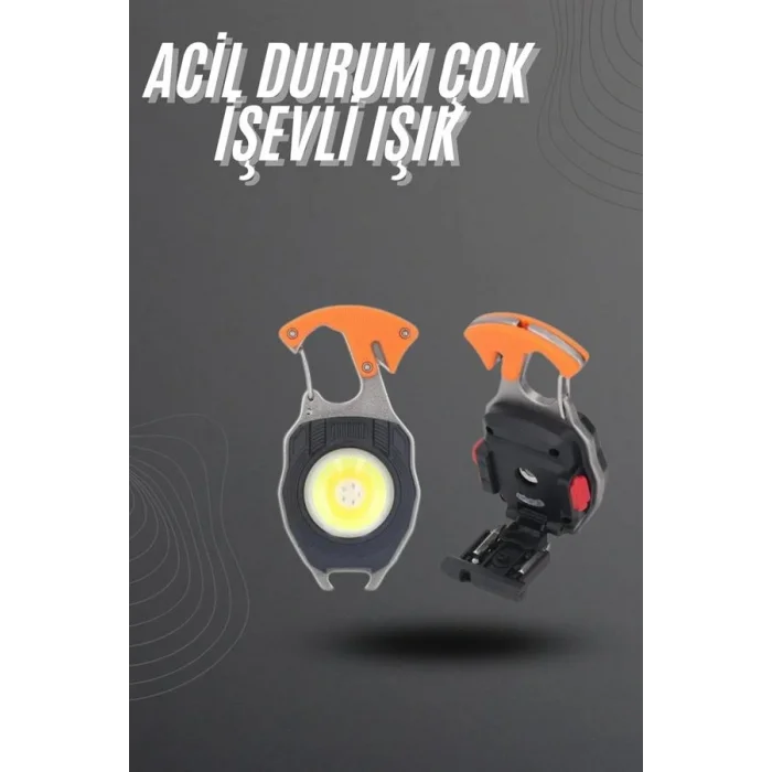 El Feneri LED Anahtarlık Çok Fonksiyonlu Mini Çakmak Özellikli