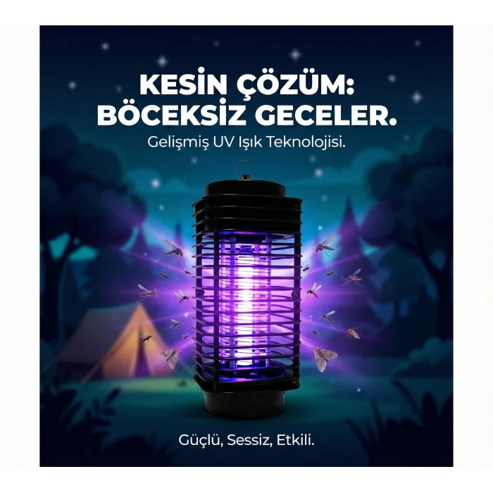 Elektrikli Sinek Öldürücü Cihaz Cız Lamba Mor Işık