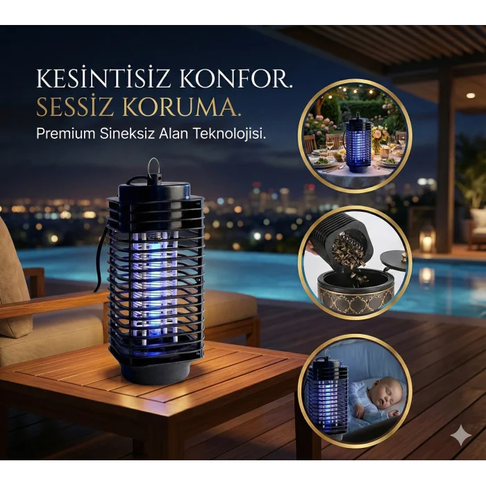 Elektrikli Sinek Öldürücü Cihaz Cız Lamba Mor Işık