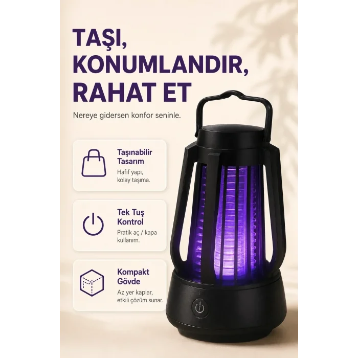 Elektrikli Sinek Öldürücü Mor Işıklı Taşınabilir Haşere Kovucu Lamba Cihazı